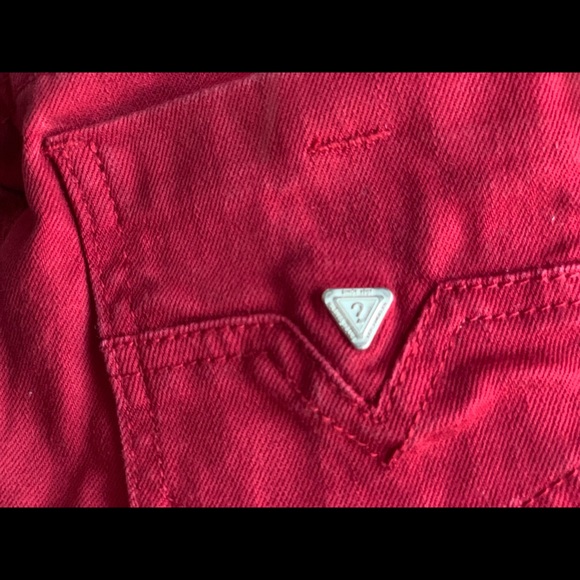 Guess Red Jeans Distressed  Mini skirt , size 26 - Picture 4 of 6
